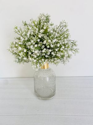 Heavenly Scent Med Glass Vase Baby Breath Centerpiece (Rental)