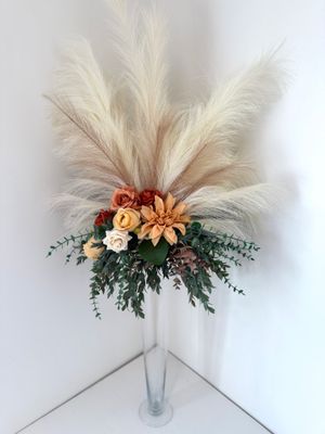 Rustic Romance Ex-Large Glass Vase Centerpiece (Rental)