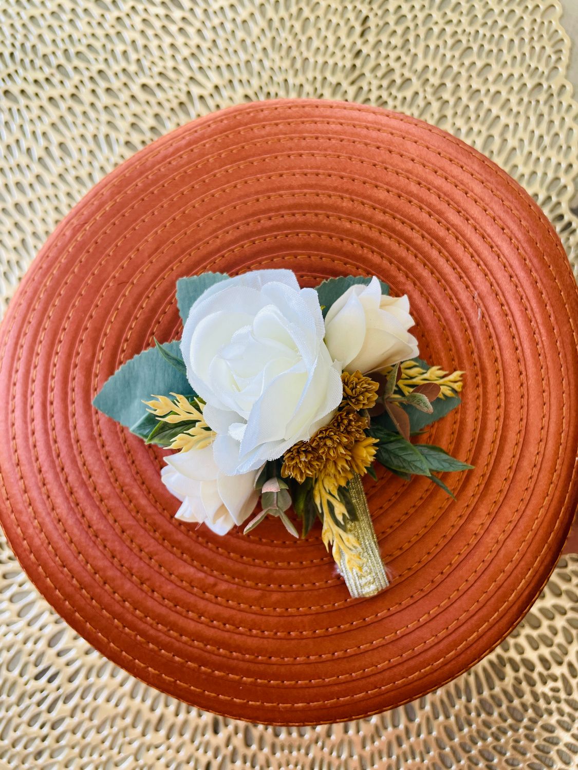 Rustic Romance Pampas Corsage (Rental)