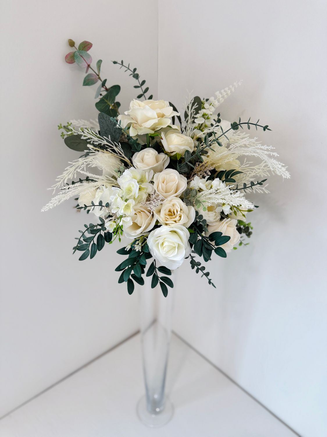 Feild of Dreams Large Glass Vase Centerpiece (Rental)