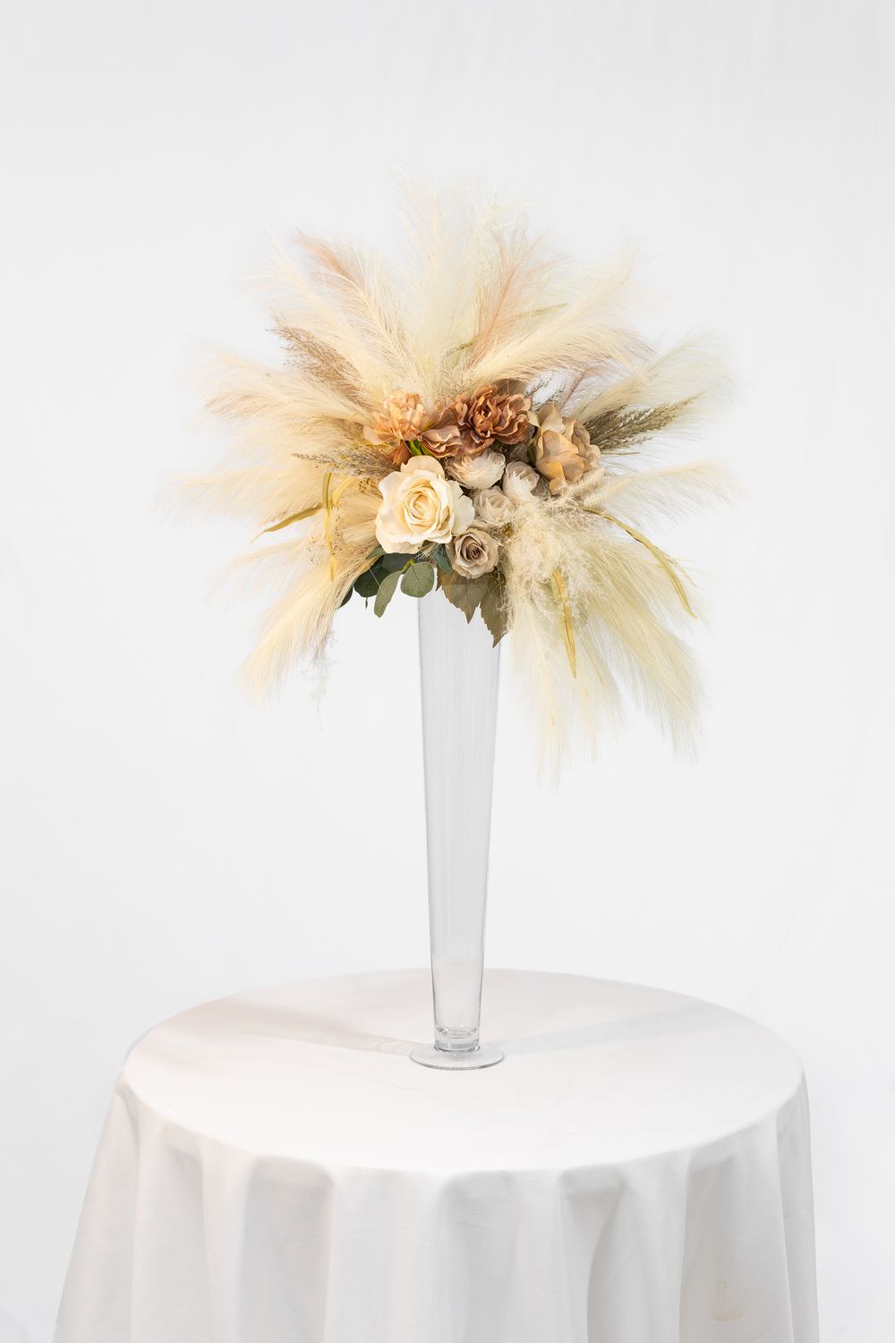 Blushing for You Large Glass Vase Centerpiece (Rental)