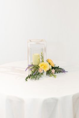 Garden Party Candle Wood Centerpiece (Rental)