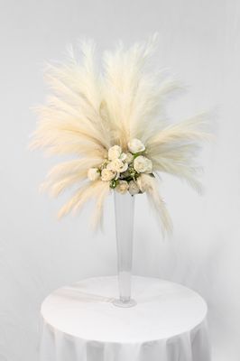 Blushing for You Pampas Large Glass Vase Pampas Centerpiece (Rental)