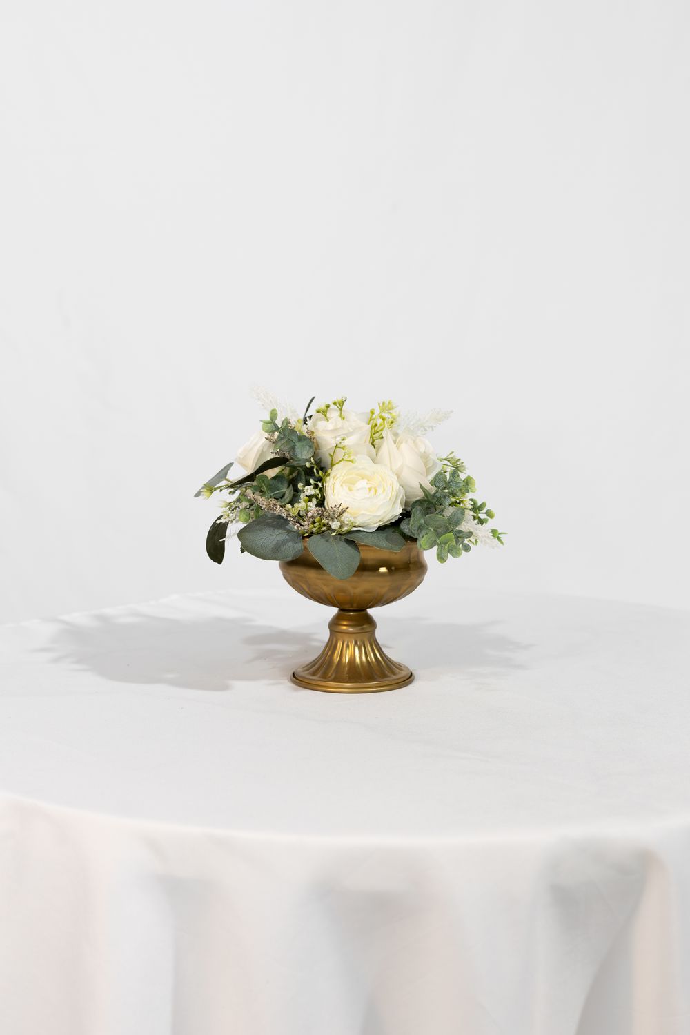 Field of Dreams Gold Petite Vases with Eucalyptus (Rental)