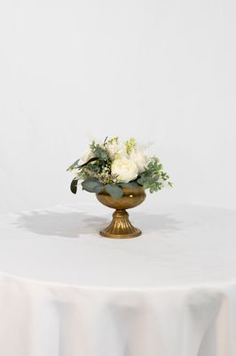 Field of Dreams Gold Petite Vases with Eucalyptus (Rental)