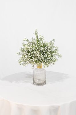 Heavenly Scent Gold Neck Vase Baby Breath Centerpiece (Rental)