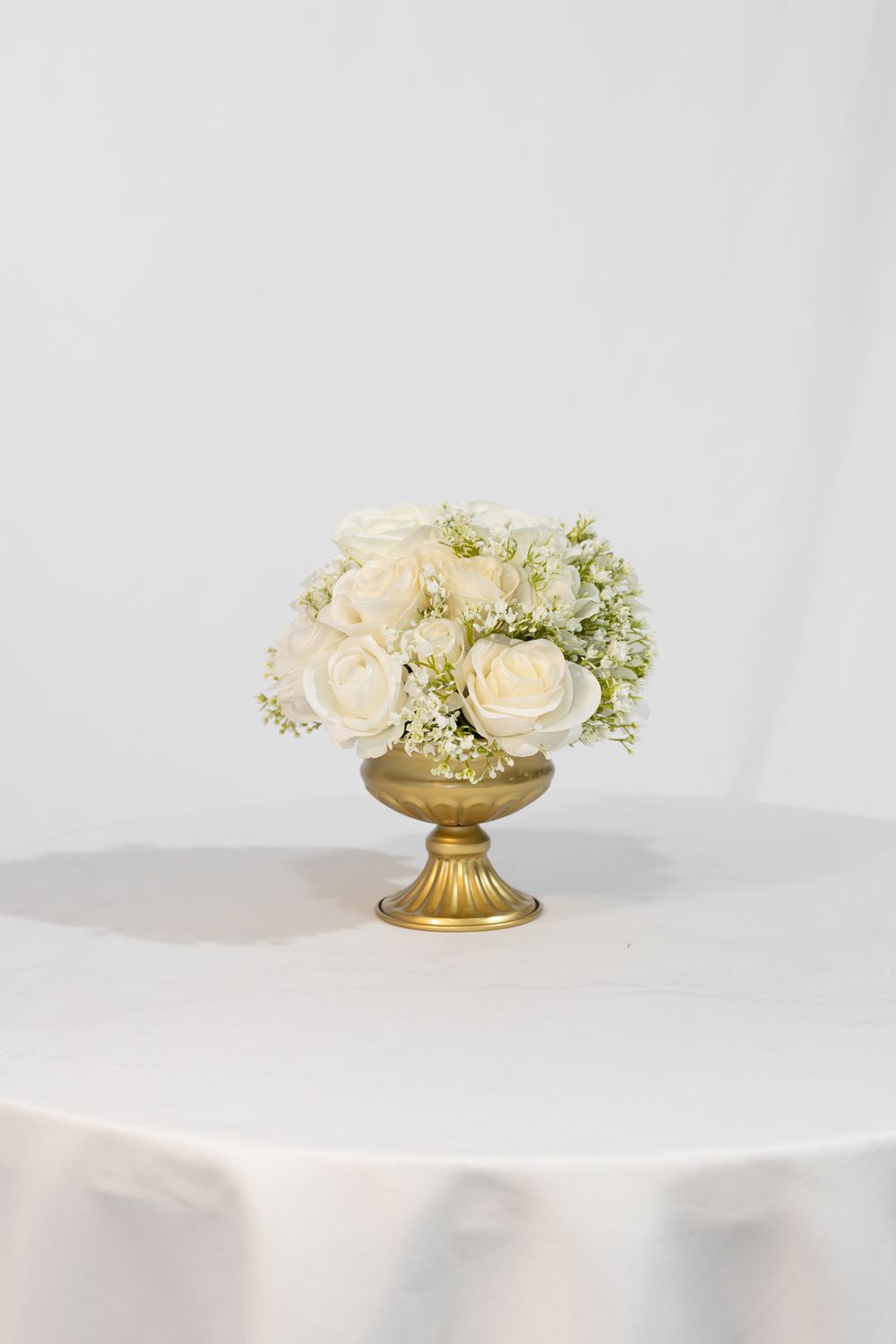 Heavenly Scent Baby's Breath Gold Petite Vases (Rental)
