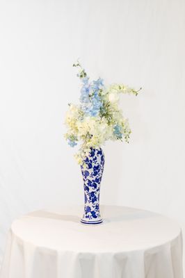 Little Touch of Blue Large Printed Blue Vase (Rental)
