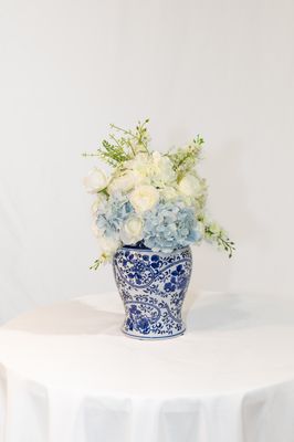 Little Touch of Blue Large Printed Blue Vase (Rental)