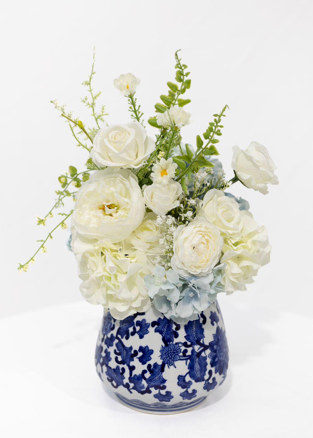 Little Touch of Blue Medium Printed Blue Vase (Rental)
