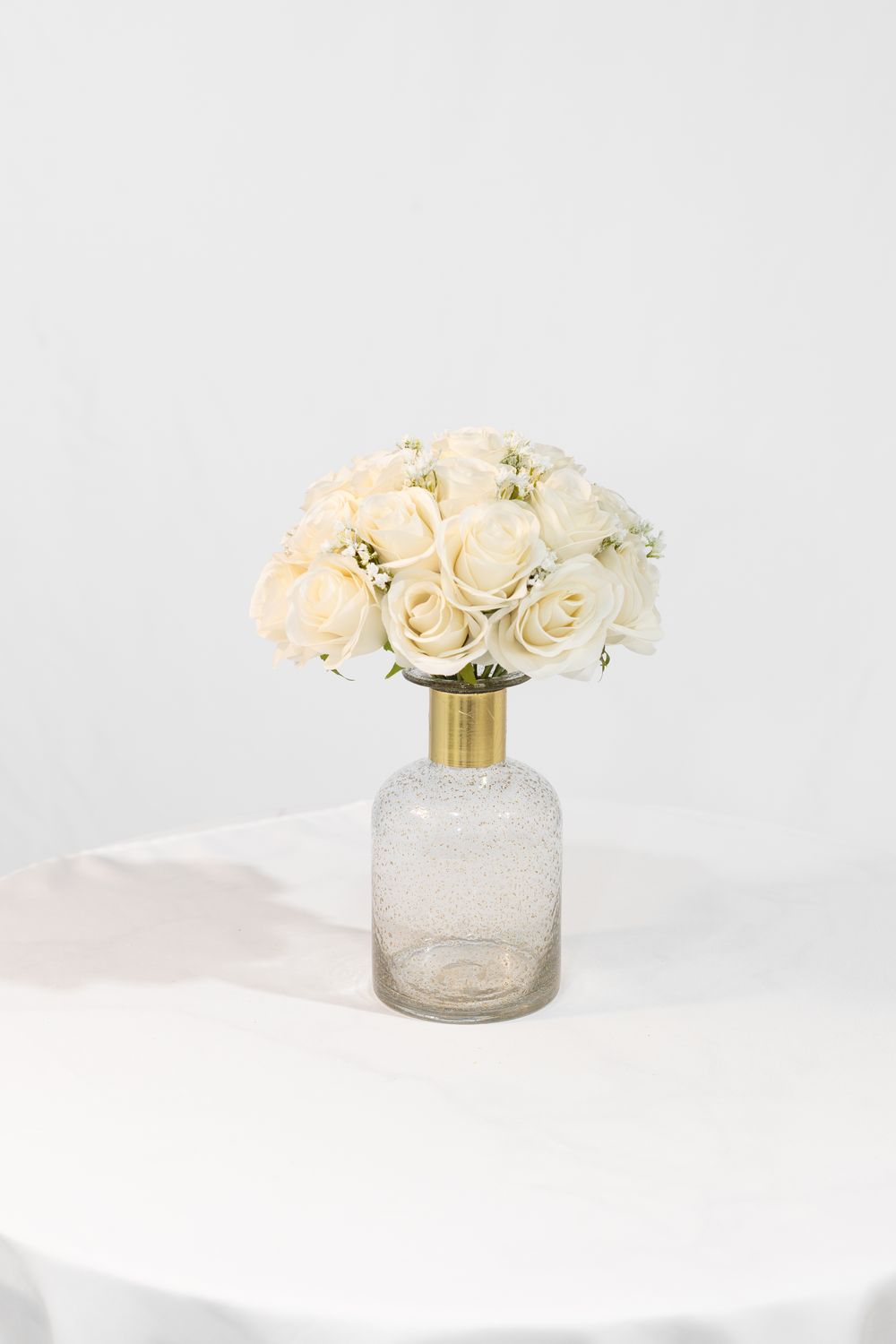 Simply Elegant Gold Neck Vase Centerpiece (Rental)