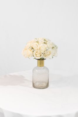 Simply Elegant Gold Neck Vase Centerpiece (Rental)