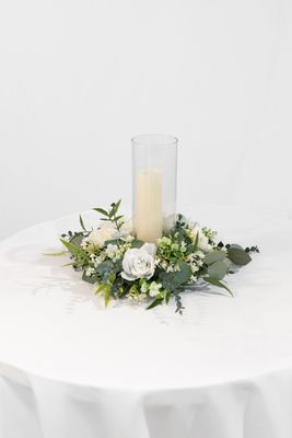Garden Party Petite Round Greenery Centerpiece (Rental)
