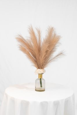 Field of Dreams Gold Neck Blush Pampas Vase (Rental)