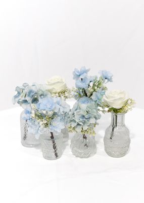 Little Touch of Blue Mini Glass Vase (Set of 3 Rental)