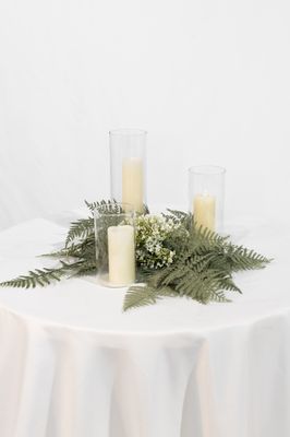 Little Touch of Blue Flat Greenery Centerpiece (Rental)