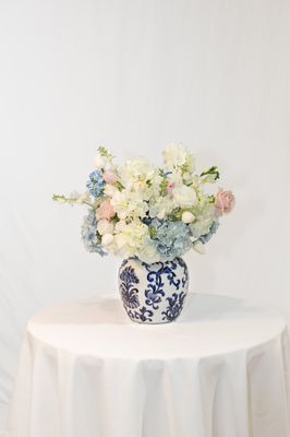Little Touch of Blue Large Printed Blue Vase (Rental)