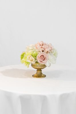 Pretty in Pink Gold Petite Vases With Lime (Rental)