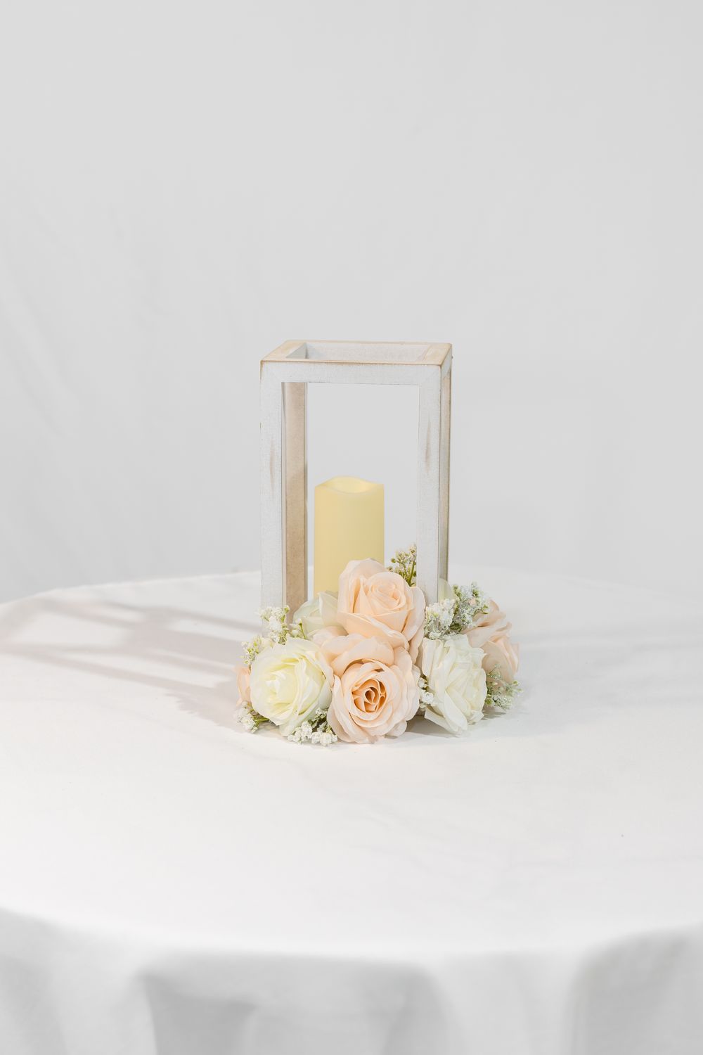 Pretty in Pink Candle Wood Centerpiece (Rental)
