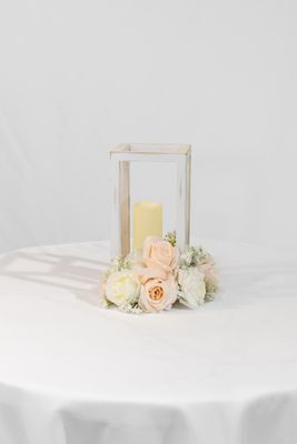 Pretty in Pink Candle Wood Centerpiece (Rental)