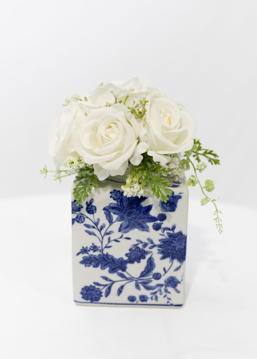 Little Touch of Blue Small Printed Blue Vase (Rental)