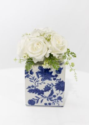 Little Touch of Blue Small Printed Blue Vase (Rental)