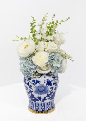 Little Touch of Blue Large Printed Blue Vase (Rental)