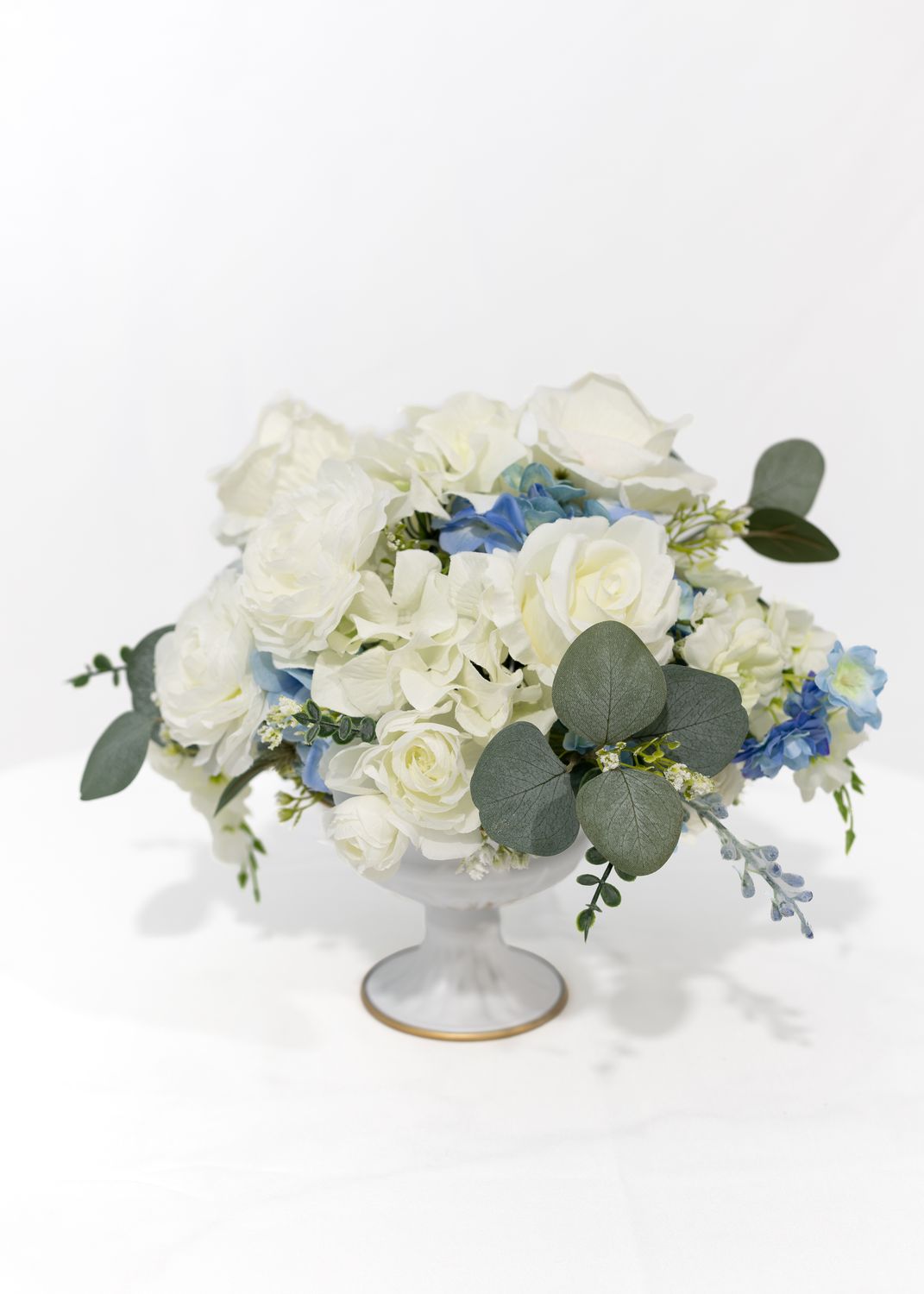 Little Touch of Blue White Petite Vase (Rental)