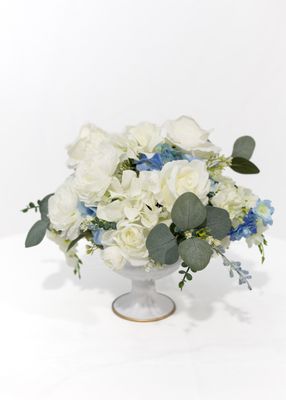 Little Touch of Blue White Petite Vase (Rental)