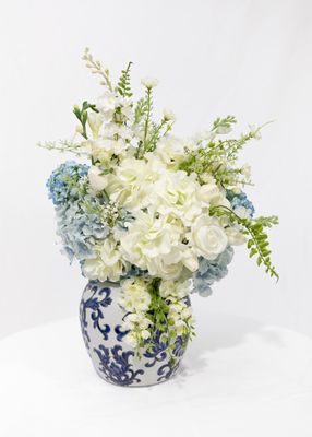 Little Touch of Blue Large Printed Blue Vase (Rental)