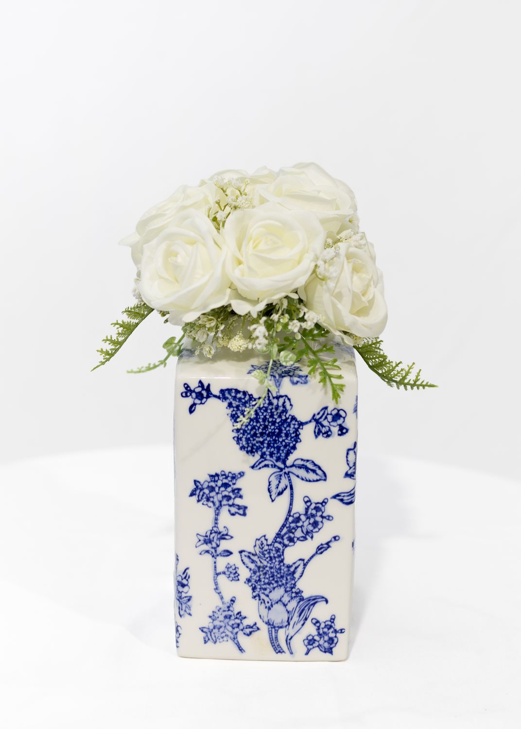Little Touch of Blue Small Printed Blue Vase (Rental)
