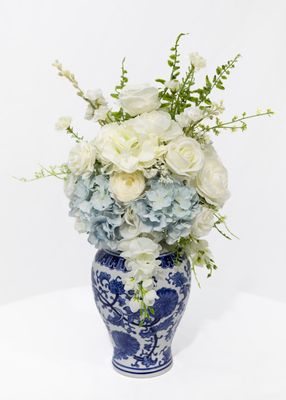 Little Touch of Blue Large Printed Blue Vase (Rental)