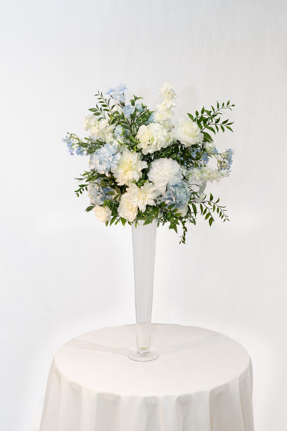 Little Touch of Blue Large Glass Vase Centerpiece
