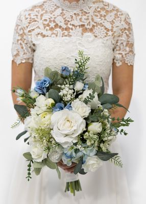 Little Touch of Blue Bridal Bouquet Wispy (Rental - Purchase also available)