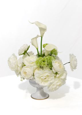 Everlasting Whispers White Petite Vase (Rental)