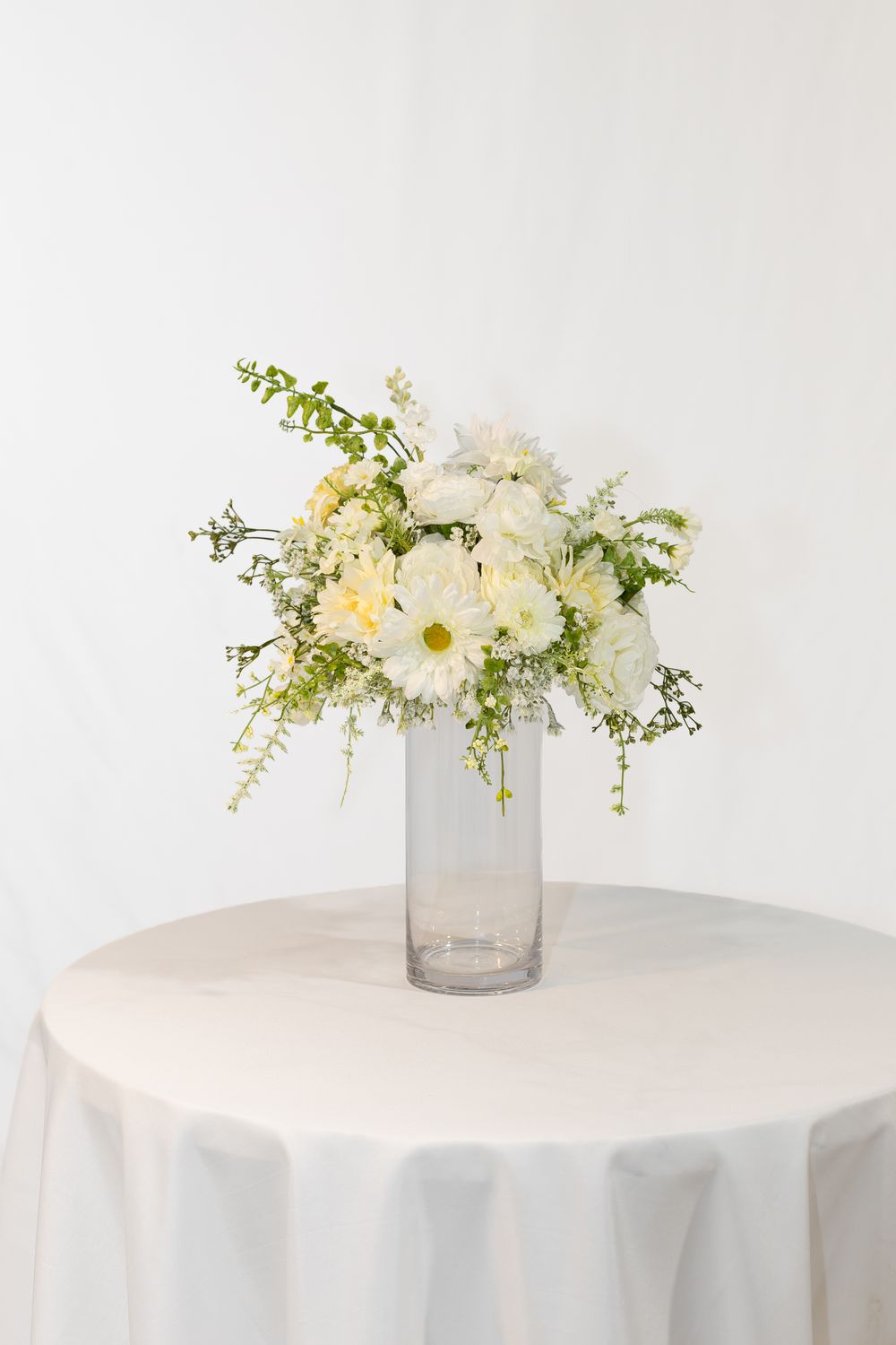 Spring Love Medium Cylinder Glass Vase Centerpiece (Rental)