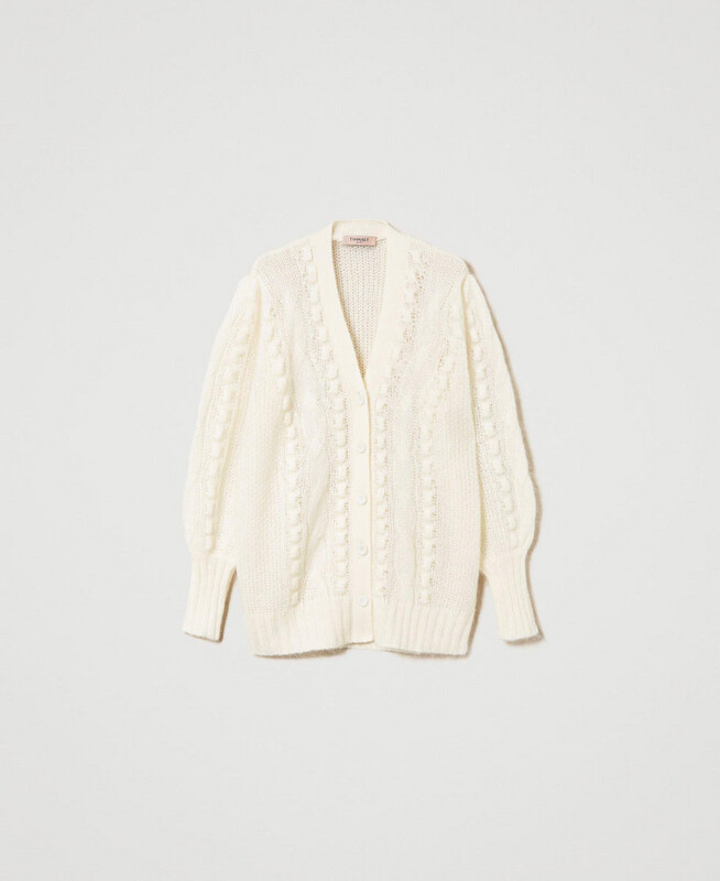 MAXI CARDIGAN IN MISTO MOHAIR E LANA