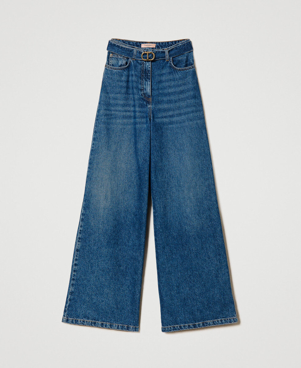 JEANS WIDE LEG CON CINTURA