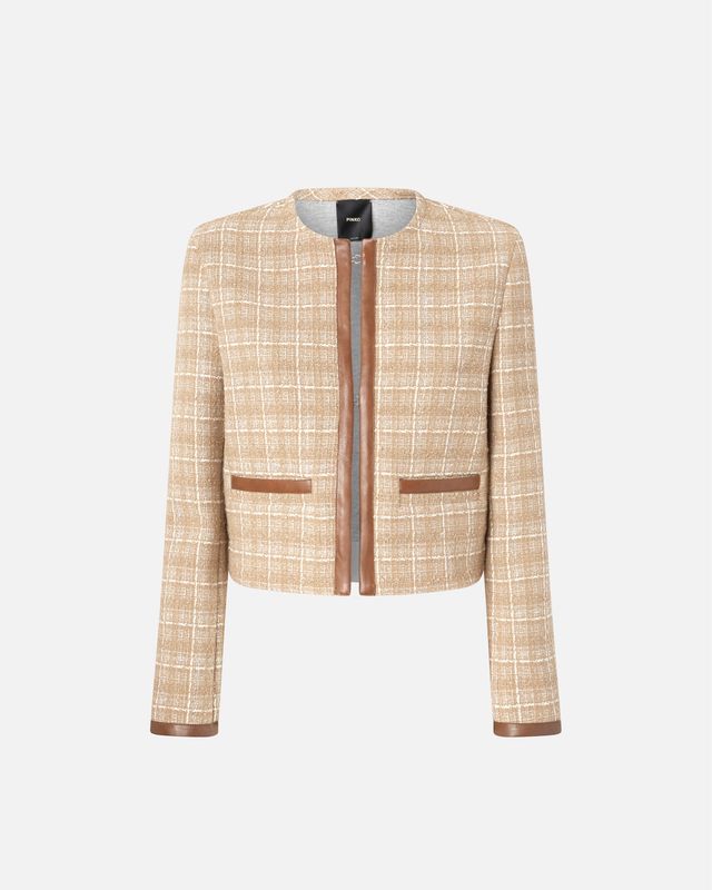 GIACCA IN TWEED E SIMILPELLE
