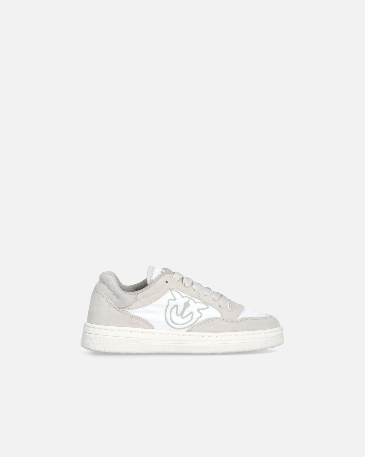 SNEAKERS FLAT IN PELLE CON LOGO A CONTRASTO