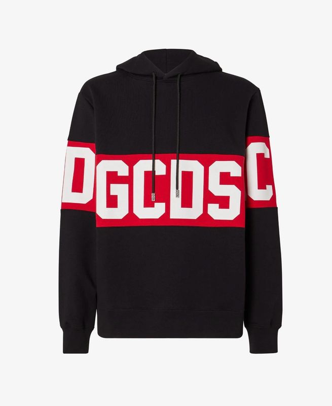 FELPA CON CAPPUCCIO CON LOGO A FASCIA