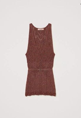 TOP IN MAGLIA CON LUREX E CINTURA