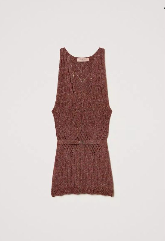 TOP IN MAGLIA CON LUREX E CINTURA