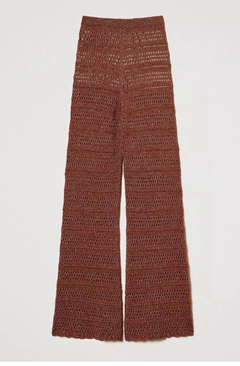 PANTALONI A PALAZZO IN MAGLIA E LUREX