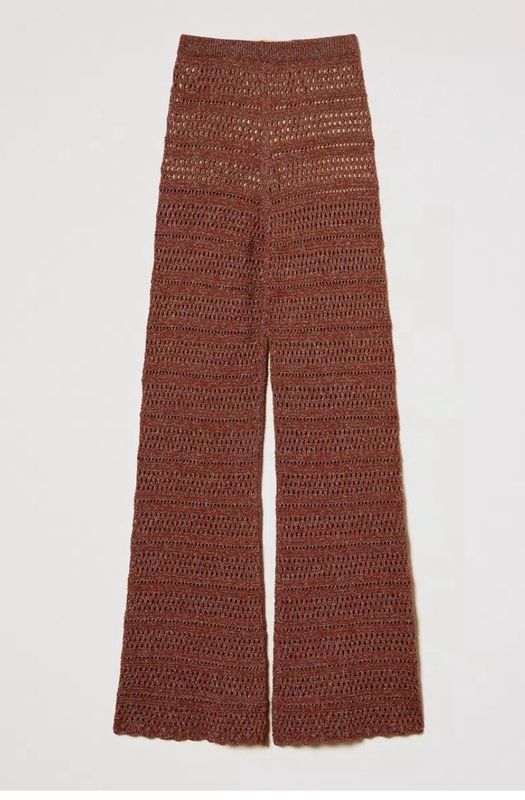 PANTALONI A PALAZZO IN MAGLIA E LUREX