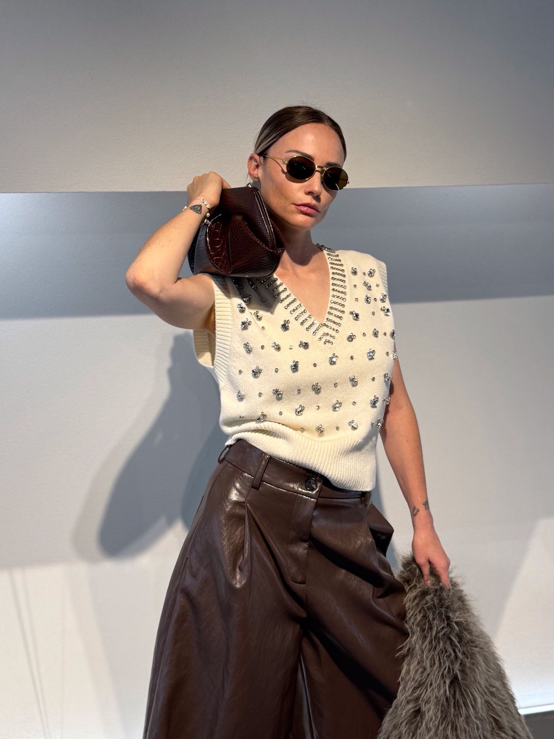 GILET IN MAGLIA MISTO LANA