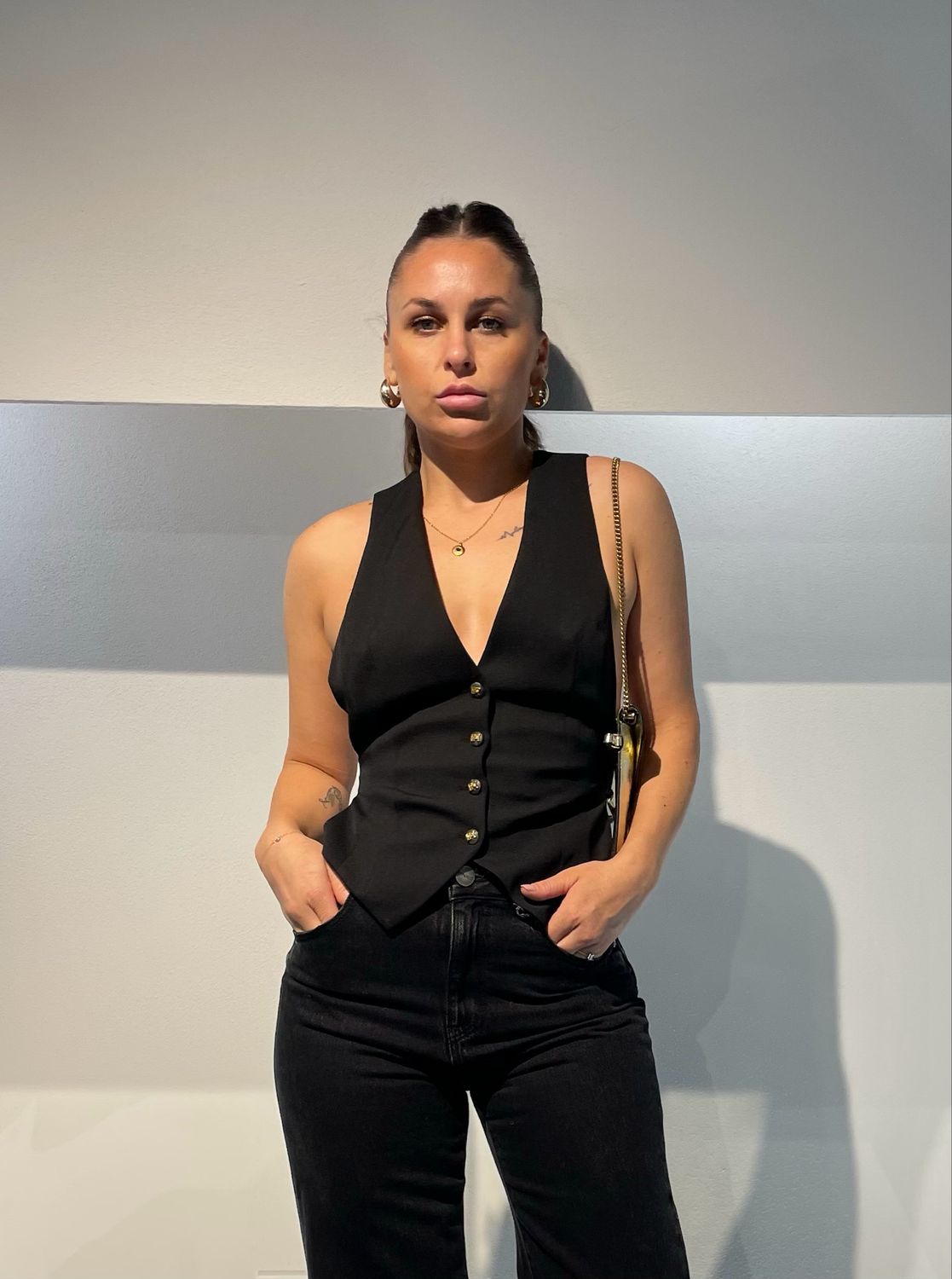 GILET IN GAMBARDINA DI COTONE