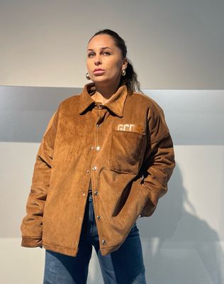 CAMICIA OVERSIZE IN VELLUTO A COSTE