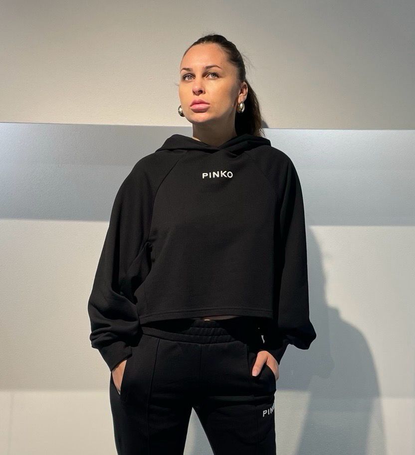 FELPA CROPPED CON RICAMO
