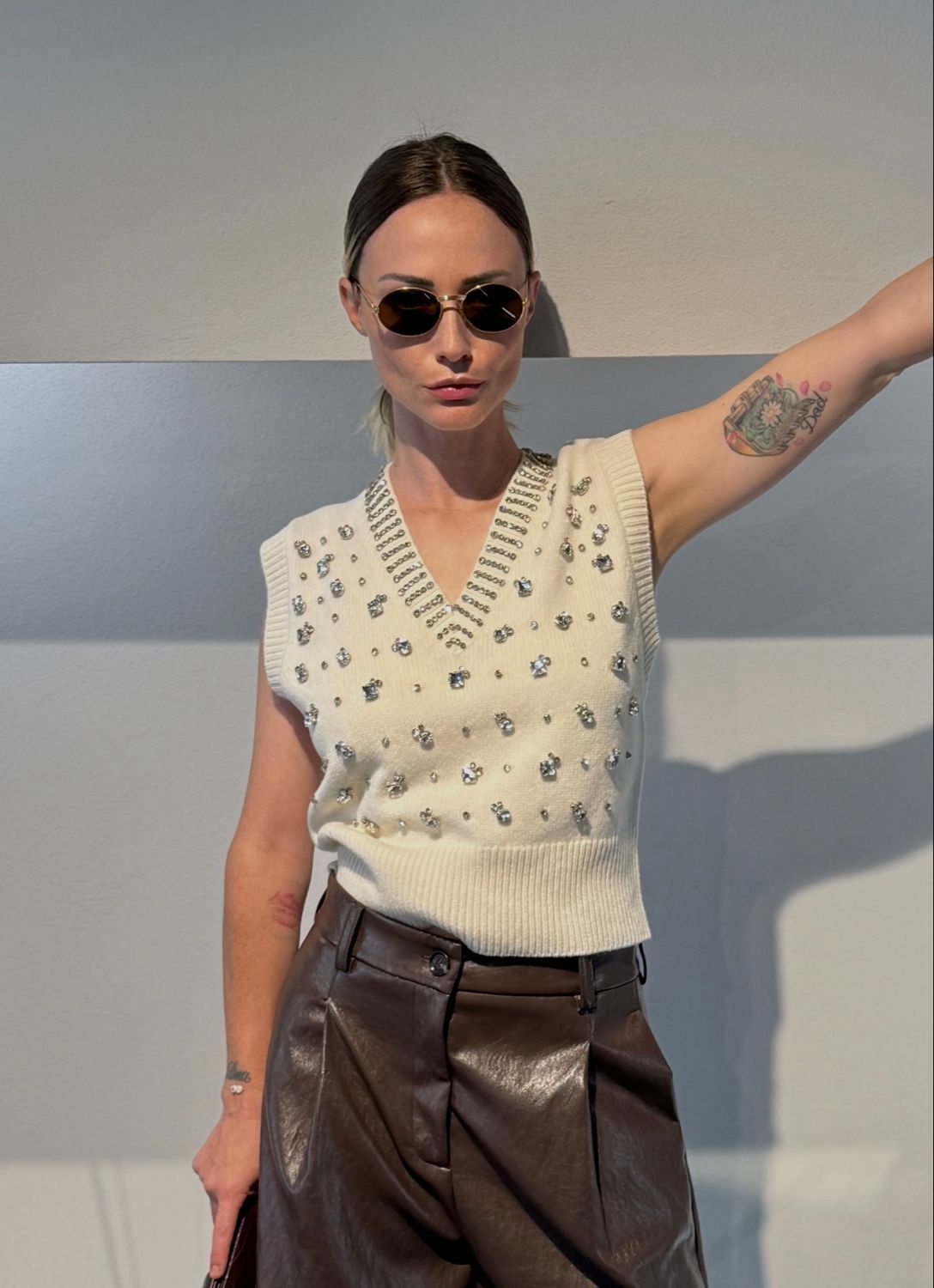 GILET IN MAGLIA MISTO LANA